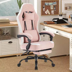 Silla de oficina ergonómica TUYOHW con reposabrazos acolchado, silla gaming con soporte lumbar, silla giratoria con ruedas para casa y oficina