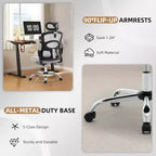 Silla de escritorio ergonómica COZONY - Silla de oficina de malla para el hogar con ruedas, silla de juegos de computadora de respaldo alto con reposacabezas ajustable para el hogar, la oficina, gris