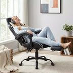 Silla Gaming Estilo Racing, Silla Ergonómica E-sports con Masaje, Cuero PU, Espuma Moldeada de Alta Densidad, Cómoda y Segura, Blanca