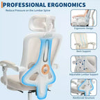 Sillón reclinable ergonómico de malla Acekool con reposapiés, soporte lumbar y reposacabezas ajustables, para oficina en casa o sala de juegos