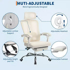 Sillón reclinable ergonómico de malla Acekool con reposapiés, soporte lumbar y reposacabezas ajustables, para oficina en casa o sala de juegos