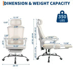 Sillón reclinable ergonómico de malla Acekool con reposapiés, soporte lumbar y reposacabezas ajustables, para oficina en casa o sala de juegos