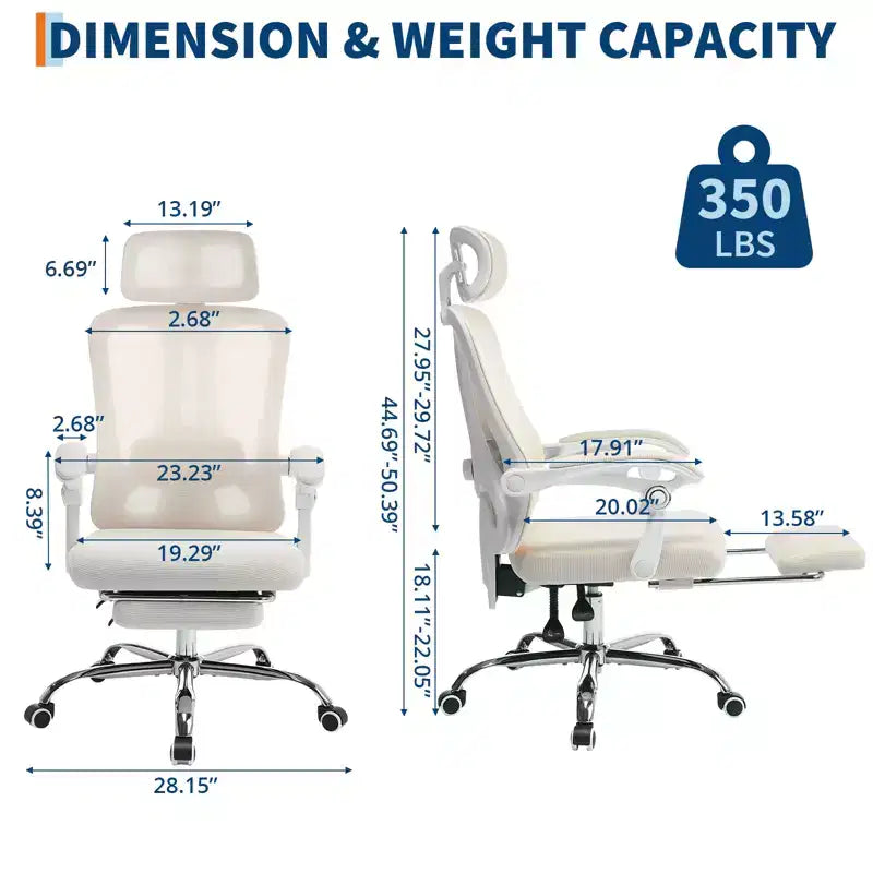 Sillón reclinable ergonómico de malla Acekool con reposapiés, soporte lumbar y reposacabezas ajustables, para oficina en casa o sala de juegos