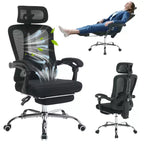 Sillón reclinable ergonómico de malla Acekool con reposapiés, soporte lumbar y reposacabezas ajustables, para oficina en casa o sala de juegos