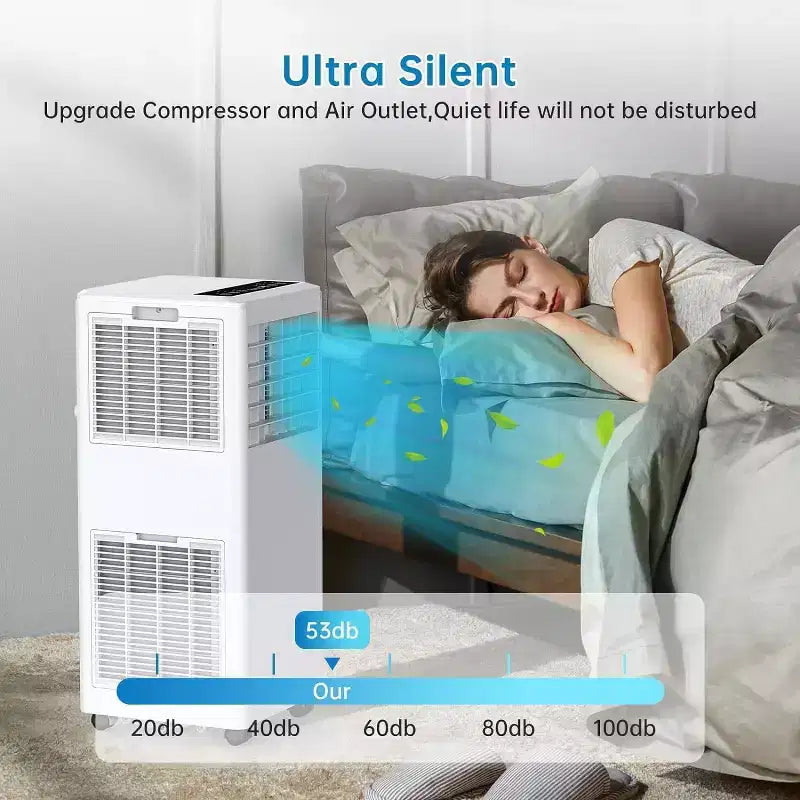 Acekool Aire acondicionado portátil de 8000 BTU, 3 en 1, con ventilador y deshumidificador, modo de reposo, enfría habitaciones de hasta 23 metros cuadrados