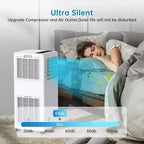 Acekool Aire acondicionado portátil de 8000 BTU, 3 en 1, con ventilador y deshumidificador, modo de reposo, enfría habitaciones de hasta 23 metros cuadrados