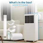 Acekool Aire acondicionado portátil de 8000 BTU, 3 en 1, con ventilador y deshumidificador, modo de reposo, enfría habitaciones de hasta 23 metros cuadrados
