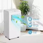Acekool Aire Acondicionado Portátil de 8,000 BTU, Ventilador Refrigerador Deshumidificador 3 en 1, AC Silencioso con Control Remoto, Temporizador, Kit para Ventana para Habitaciones de hasta 32.5 m²
