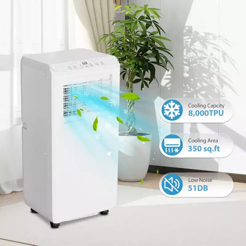 Acekool Aire Acondicionado Portátil de 8,000 BTU, Ventilador Refrigerador Deshumidificador 3 en 1, AC Silencioso con Control Remoto, Temporizador, Kit para Ventana para Habitaciones de hasta 32.5 m²