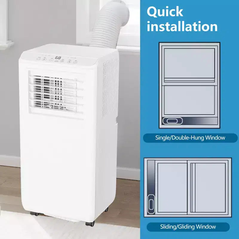Acekool Aire Acondicionado Portátil de 8,000 BTU, Ventilador Refrigerador Deshumidificador 3 en 1, AC Silencioso con Control Remoto, Temporizador, Kit para Ventana para Habitaciones de hasta 32.5 m²