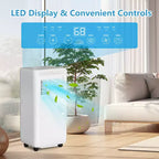 Acekool Aire Acondicionado Portátil de 8,000 BTU, Ventilador Enfriador y Deshumidificador 3 en 1, Control Remoto, Temporizador de 24 Horas para Habitaciones de hasta 32.5 m²