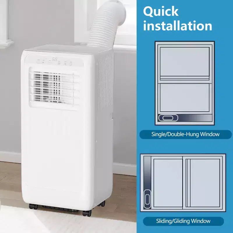 Acekool Aire Acondicionado Portátil de 8,000 BTU, Ventilador Enfriador y Deshumidificador 3 en 1, Control Remoto, Temporizador de 24 Horas para Habitaciones de hasta 32.5 m²
