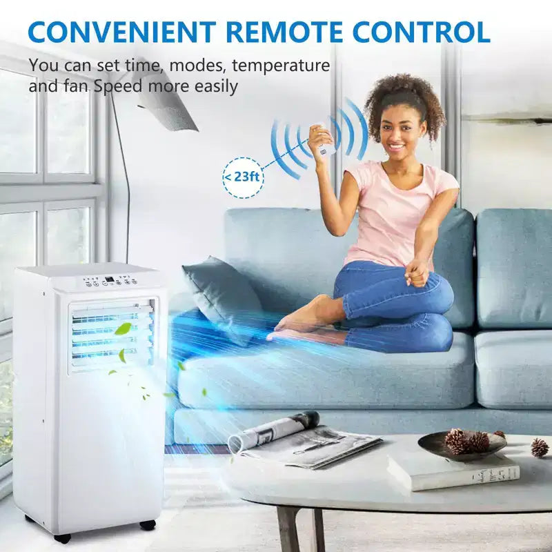 Acekool Aire Acondicionado Portátil de 10.000 BTU, Deshumidificador y Ventilador 3 en 1, Control Remoto, Temporizador de 24H, Kit de Ventana para Habitaciones de hasta 42 m²