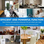 Acekool Aire Acondicionado Portátil de 10.000 BTU, Deshumidificador y Ventilador 3 en 1, Control Remoto, Temporizador de 24H, Kit de Ventana para Habitaciones de hasta 42 m²