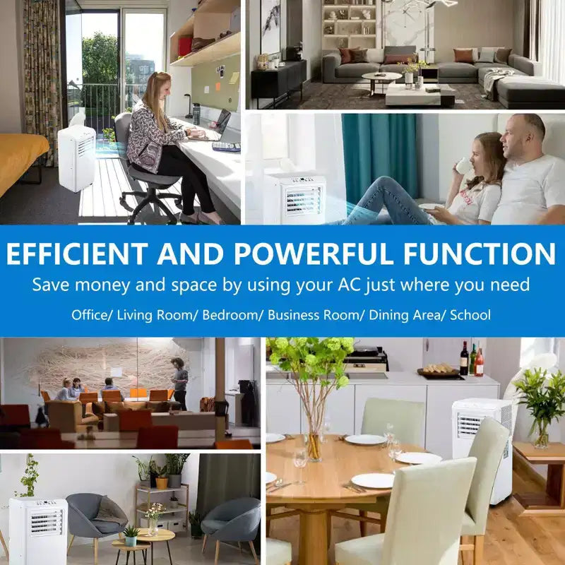 Acekool Aire Acondicionado Portátil de 10.000 BTU, Deshumidificador y Ventilador 3 en 1, Control Remoto, Temporizador de 24H, Kit de Ventana para Habitaciones de hasta 42 m²