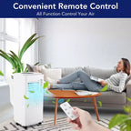 Acekool Aire Acondicionado Portátil de 10.000 BTU, Ventilador Refrigerador Deshumidificador 3 en 1, Temporizador de 24H, AC Fácil de Mover para Habitaciones de hasta 450 Pies Cuadrados