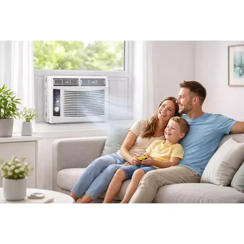 Aire acondicionado de ventana Acekool de 5,000 BTU, aire acondicionado de ventana de enfriamiento rápido con control remoto, temporizador, enfriamiento silencioso de habitaciones pequeñas de hasta 300 pies cuadrados
