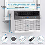 Acekool Aire Acondicionado Inteligente para Ventana de 6,000 BTU, AC de Habitación con Wi-Fi y Control Remoto, Enfriamiento Silencioso para Habitaciones de hasta 23 Metros Cuadrados