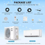 Acekool Aire Acondicionado y Calefactor Mini Split de 9.000 BTU, Bomba de Calor sin Ductos AC de 20 SEER2, Control WiFi, Enfría Habitaciones de hasta 450 Pies Cuadrados