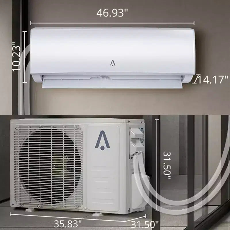 Acekool Bomba de Calor Mini Split AC de 9,000 BTU, 19 SEER2, Control Inteligente WiFi, Sistema sin Ductos de 115V para Habitaciones de hasta 450 Pies Cuadrados