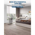 Aire acondicionado portátil silencioso de 7000 BTU, 3 en 1 AC/ventilador/deshumidificador con control remoto, temporizador de 24 horas y modo de suspensión, enfría habitaciones de hasta 42 metros cuadrados