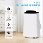 Aire Acondicionado Portátil de 14000 BTU, Unidad de Aire Acondicionado 3 en 1 con Refrigeración, Ventilador y Deshumidificador, para Habitaciones de hasta 70 m²