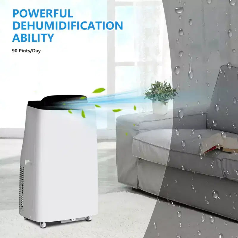 Aire Acondicionado Portátil de 14000 BTU, Unidad de Aire Acondicionado 3 en 1 con Refrigeración, Ventilador y Deshumidificador, para Habitaciones de hasta 70 m²