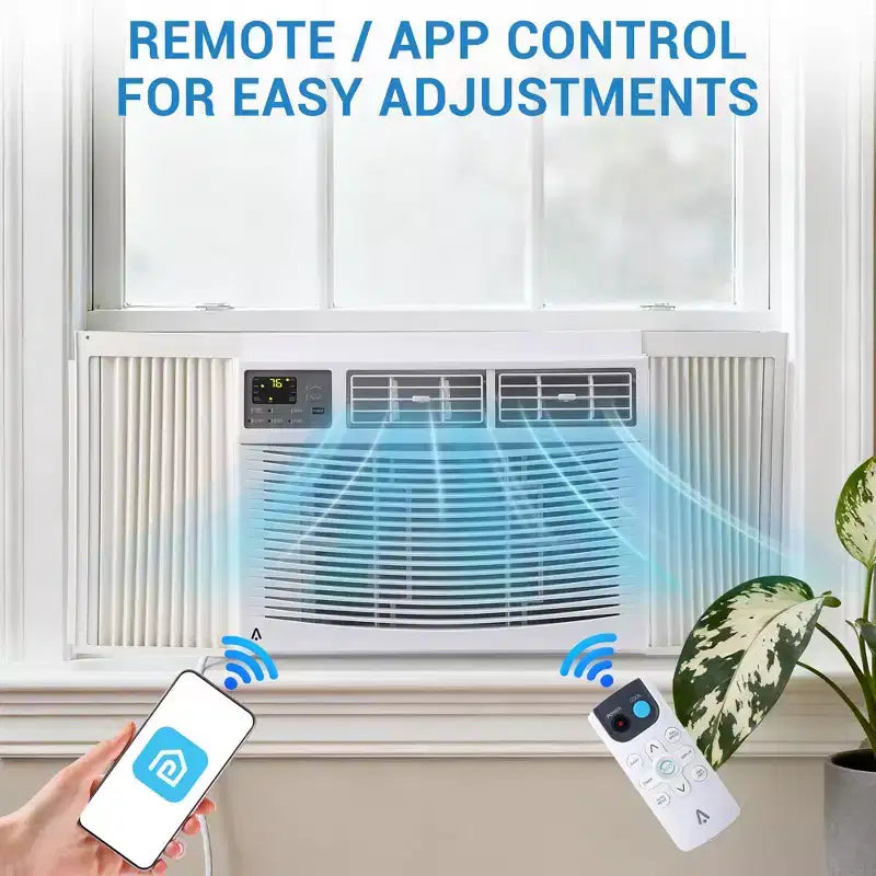 Aire Acondicionado de Ventana de 12,000 BTU con WiFi, Unidad de CA de Ventana Eficiente Energéticamente enfría hasta 51 m² con Control Remoto/App, Ideal para Apartamento