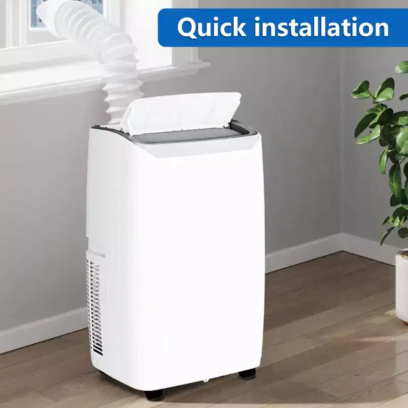 Potente Unidad de Aire Acondicionado Portátil de 12,000 BTU - Enfriamiento 3 en 1 para Habitaciones de 50 m² con Deshumidificador, Ventilador y Modo Silencioso para Dormir. Control Total con Temporizador de 24 H y Mando a Distancia