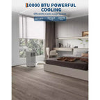 Aire acondicionado portátil de 10000 BTU, unidad de refrigeración silenciosa 3 en 1 para habitaciones de hasta 41 metros cuadrados, incluye modos deshumidificador y ventilador