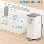 Acondicionador de aire portátil de 8000 BTU - Enfría 32,5 m² Ventilador deshumidificador de CA portátil 3 en 1