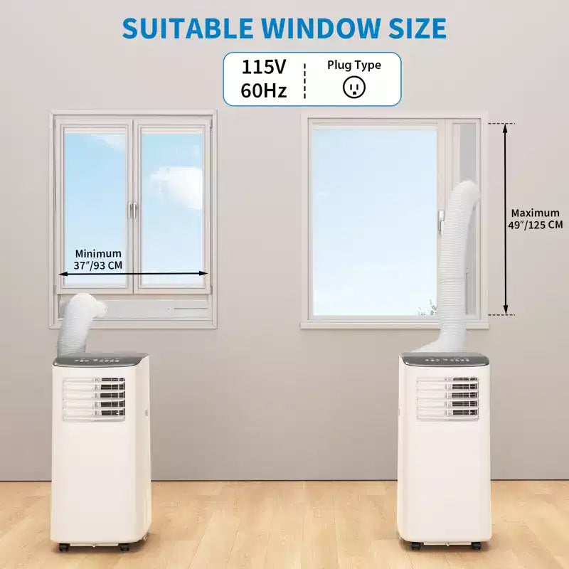 Acondicionador de aire portátil de 8000 BTU - Enfría 32,5 m² Ventilador deshumidificador de CA portátil 3 en 1