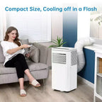Aire Acondicionado Portátil Móvil de 8000 BTU: Unidad 4 en 1 con Deshumidificador, Ventilador y Modo Noche para 32-42 m². Incluye Fácil Instalación, Control Remoto y Temporizador de 24 horas