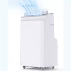 Aire acondicionado portátil 3 en 1 de 12 000 BTU enfría y deshumidifica hasta 70 m² con control remoto, modo de suspensión, temporizador y kit de instalación. Ideal para dormitorios, oficinas, hogares.