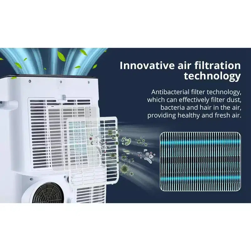 Acekool Aire Acondicionado Portátil de 14000 BTU, Unidad de CA 3 en 1 con WiFi, enfría y calienta hasta 65 m², control remoto, para sala de estar/RV/espacio de trabajo