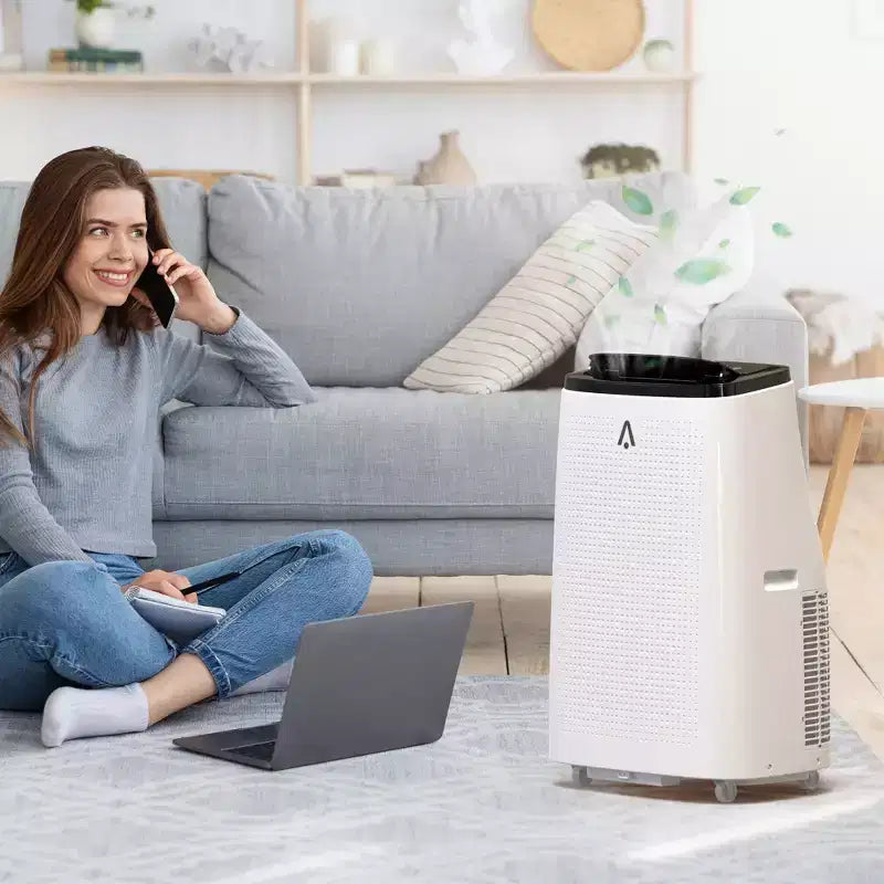 Acekool Aire Acondicionado Portátil Inteligente de 15000 BTU, AC Interior 5 en 1, Control Remoto, Silencioso, Hasta 850 Sq Ft, para Dormitorio u Oficina, Tapa Negra