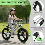 Bicicleta de montaña NAYSAYE de 20 pulgadas para niños con transmisión de 7 velocidades y cuadro de aleación de magnesio para niños y niñas de 8 a 12 años, 57.09*21.65*29.92
