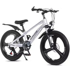 Bicicleta de montaña NAYSAYE de 20 pulgadas para niños con transmisión de 7 velocidades y cuadro de aleación de magnesio para niños y niñas de 8 a 12 años, 57.09*21.65*29.92