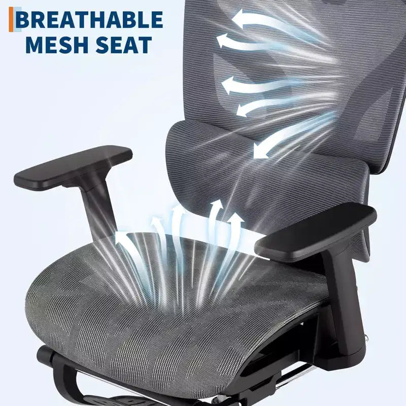 Silla de oficina ergonómica, cómoda silla de escritorio con respaldo alto y reposabrazos ajustables en 3D, silla giratoria para trabajo, estudio, videojuegos