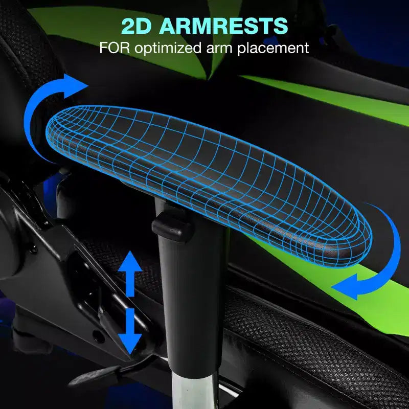 Sillón de oficina ergonómico Hoffree para juegos, reclinable, con masaje, altavoz Bluetooth y luz RGB