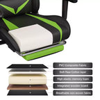 Sillón de oficina ergonómico Hoffree para juegos, reclinable, con masaje, altavoz Bluetooth y luz RGB