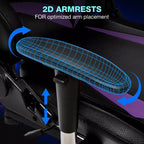 Sillón de oficina ergonómico Hoffree para juegos, reclinable, con masaje, altavoz Bluetooth y luz RGB