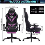 Sillón de oficina ergonómico Hoffree para juegos, reclinable, con masaje, altavoz Bluetooth y luz RGB