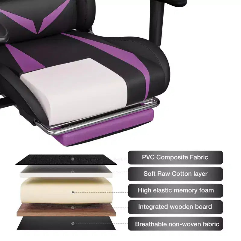 Sillón de oficina ergonómico Hoffree para juegos, reclinable, con masaje, altavoz Bluetooth y luz RGB