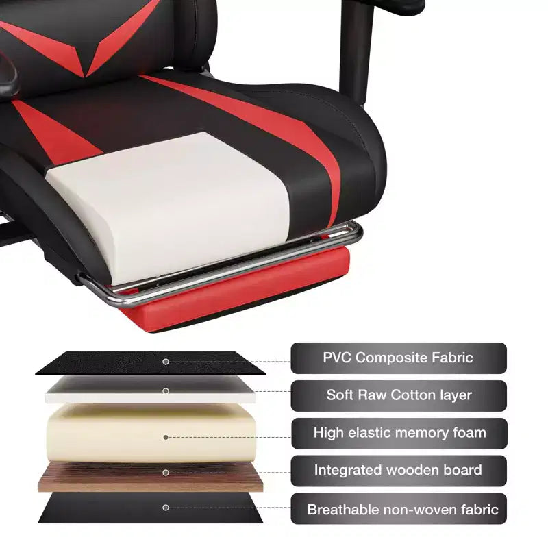 Sillón de oficina ergonómico Hoffree para juegos, reclinable, con masaje, altavoz Bluetooth y luz RGB