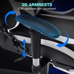 Sillón de oficina ergonómico Hoffree para juegos, reclinable, con masaje, altavoz Bluetooth y luz RGB