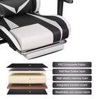 Sillón de oficina ergonómico Hoffree para juegos, reclinable, con masaje, altavoz Bluetooth y luz RGB
