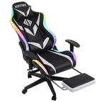 Sillón de oficina ergonómico Hoffree para juegos, reclinable, con masaje, altavoz Bluetooth y luz RGB