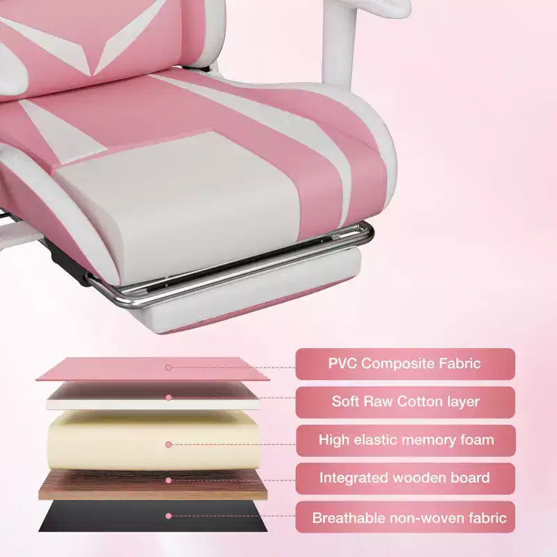 Sillón de oficina ergonómico Hoffree para juegos, reclinable, con masaje, altavoz Bluetooth y luz RGB