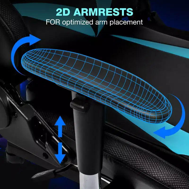 Sillón de oficina ergonómico Hoffree para juegos, reclinable, con masaje, altavoz Bluetooth y luz RGB